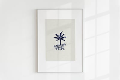 صورة لوحة جدارية نخله ونمر عربي ‎21x30 سم‏