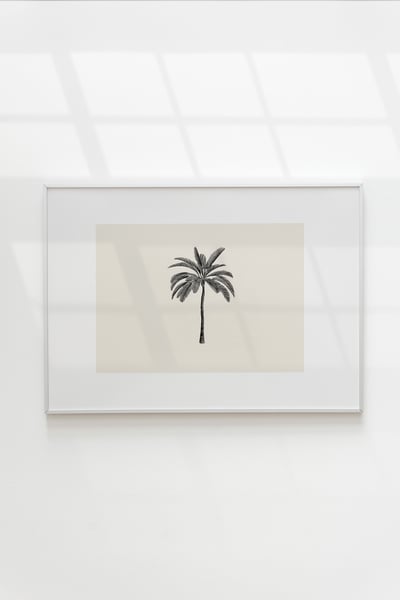 صورة لوحة جدارية نخلة  برواز, أبيض,‎40x30 سم‏
