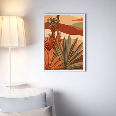 صورة لوحة جدارية وادي الديسة 2 برواز, أبيض,‎‎50x70 سم