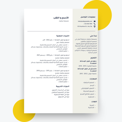 صورة قالب cv عربي 3