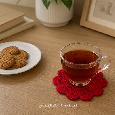 صورة قاعدة كوب القلوب ( أحمر )