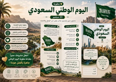صورة  مطوية عن  اليوم الوطني السعودي ❤️ 