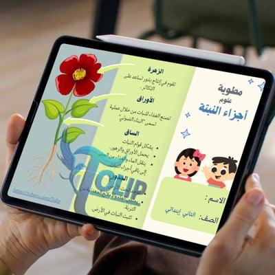 صورة مطوية ( أجزاء النبتة ) علوم الصف الثاني إبتدائي  الفصل الدراسي  الأول  