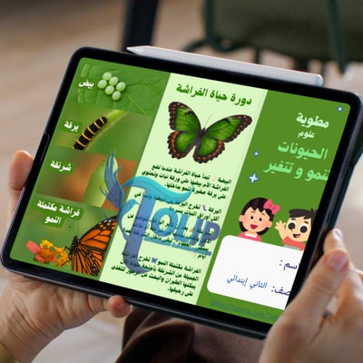 صورة مطوية  دورة حياة  الفراشة  علوم الصف الثاني إبتدائي  الفصل الدراسي  الأول  درس الحيوانات تنمو وتتغير 