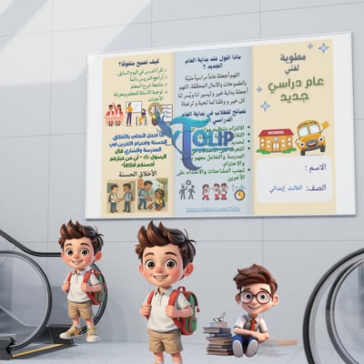 صورة مطوية ( عام دراسي جديد) لغتي الصف الثالث إبتدائي  الفصل الدراسي  الأول 