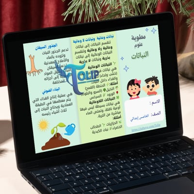 صورة مطوية النباتات  الصف الخامس الابتدائي علوم الفصل الدراسي الاول 