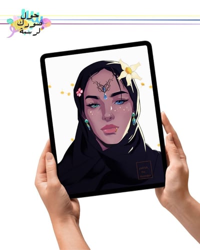 صورة رسم شخصي ( وجه +  رسم خلفيه بتفاصيل )