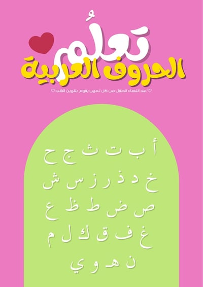 صورة تعلم الحروف العربية