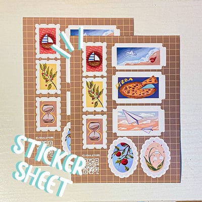 صورة مجموعة الطوابع - Stamps Sticker Sheet