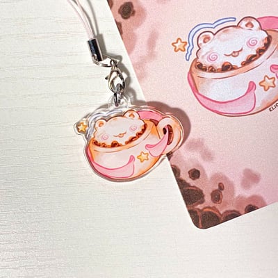 صورة ميدالية رغوة القهوة - Coffee Foam Acrylic Keychain