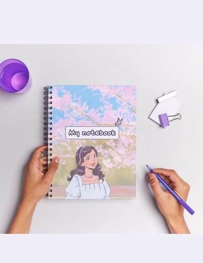 صورة غلاف  وصفحة للكتابه نوت بوك