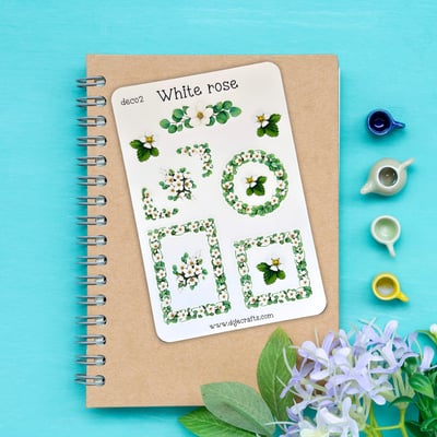 صورة  ملصقات الوردة البيضاء ( white rose )