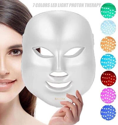 صورة قناع الوجه LED القابل لإعادة الشحن 7 ألوان LED الفوتون قناع التجميل تجديد الجلد المنزل الوجه
