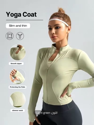 صورة S-3XL نمط جديد تجريب سترة المرأة سلس الرياضة ملابس خارجية اليوغا الجري معطف بسط زمم ملابس ر