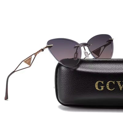 صورة GCV العلامة التجارية الجديدة للنساء 2 في 1 نظارات شمسية مستقطبة مضادة للضوء الأزرق إطار فراشة م