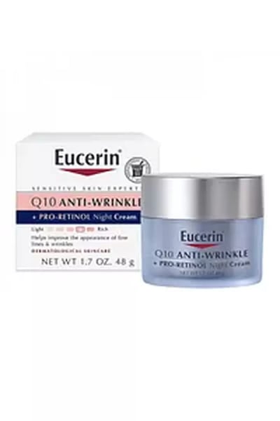 صورة Eucerin كريم ليلي مضاد للتجاعيد يحتوي على الريتينول + Q10 48 جرام