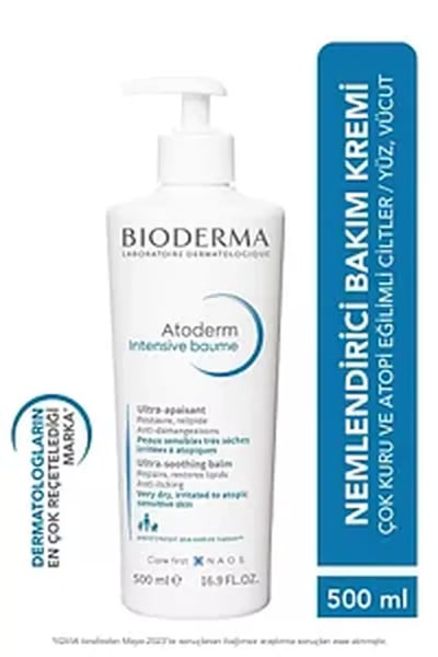 صورة Bioderma كريم ترطيب البشرة الجافة جدًا المعرضة للحساسية من أتوديرم إنتنسيف بالم للبالغين والأطفال 500 مل