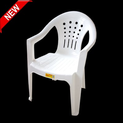 صورة كرسي بلاستيكي بجوانب ( 6 قطع ) لون ابيض