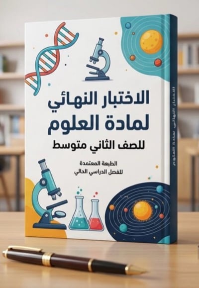 صورة اختبار نهائي لمادة العلوم الصف الثاني متوسط (  نموذج أسئلة + إجابة ) 