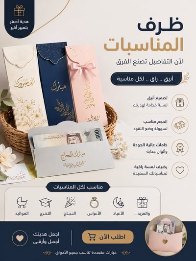 صورة ظرف لكل  للمناسبات- ازرق-