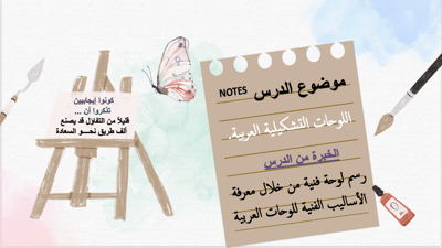 صورة عرض تقديمي اللوحات التشكيلية  العربية  لصف سادس الفصل الثاني 