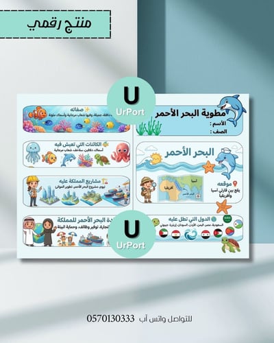 صورة مطوية البحر الأحمر  - لغتي ثالث ابتدائي الترم الثاني 