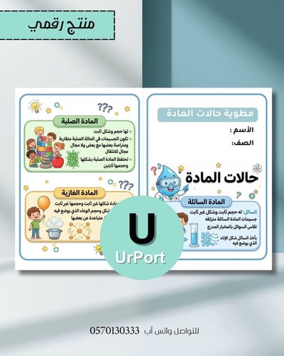 صورة مطوية حالات المادة (علوم - ثالث ابتدائي) الترم الثاني 