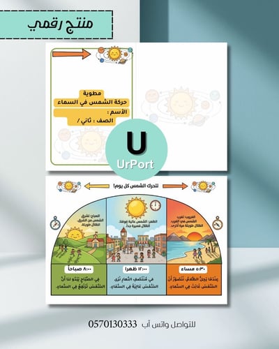 صورة مطوية حركة الشمس في السماء (علوم - ثاني ابتدائي)