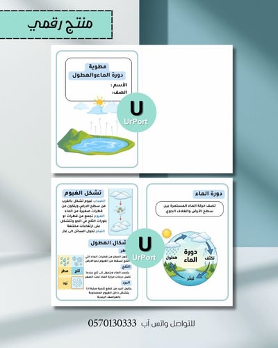 صورة مطوية دورة الماء والهطول(علوم - ثالث ابتدائي) الترم الثاني 