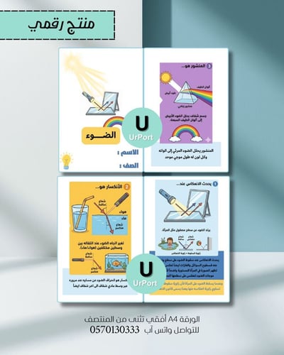 صورة مطوية ( الضوء)– علوم (الصف الخامس) للترم الثاني
