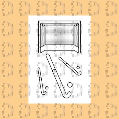 صورة Simple Printable Field Hockey Coloring Page - صفحة تلوين بسيطة قابلة للطباعة لرياضة هوكي الميدان