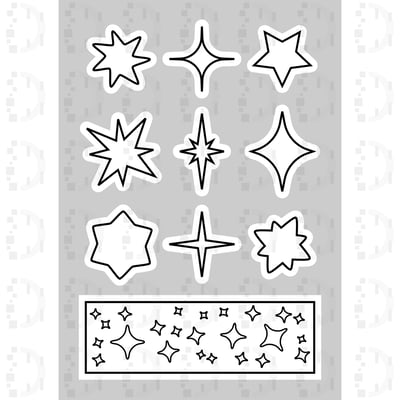 صورة ستيكرات نجوم قابلة للطباعة والتلوين للأطفال (10 ملصقات) - Printable And Coloring Star Stickers For Kids