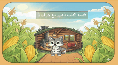 صورة قصة الذئب ذهب مع حرف الذال