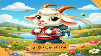 صورة قصة الماعز ميمي مع حرف الميم