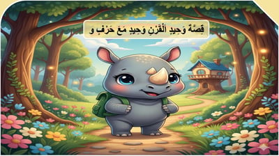صورة قصة وحيد القرن وحيد مع حرف الواو