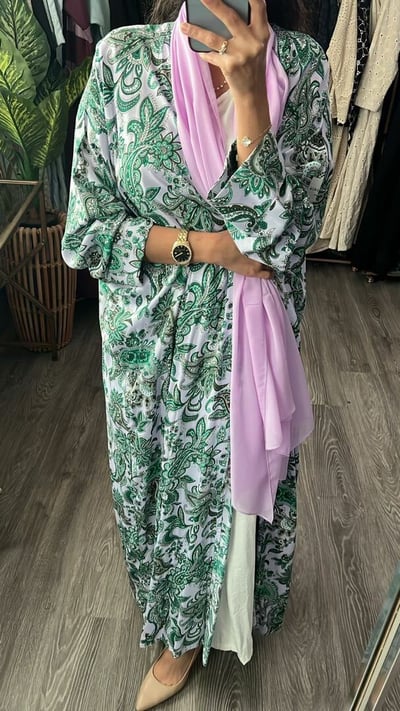 صورة عبايه قطن مشجره
