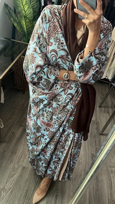صورة عبايه قطن  مشجر 
