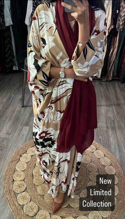 صورة عبايه قطن ورود 