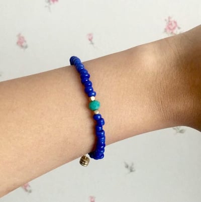 صورة Beaded bracelet ازرق واخضر