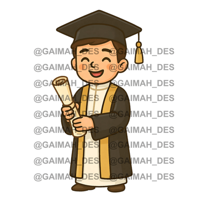 صورة شخصية تخرج ولد بالبشت رسم رقمي