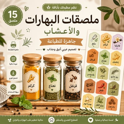 صورة ملصقات تنظيم علب البهارات