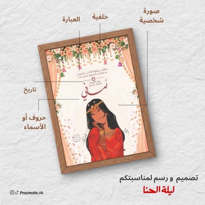 صورة رسم وتصميم ( يوم الحنا  ) 