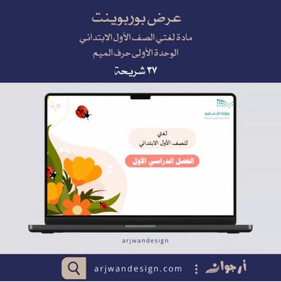 صورة عرض بوربوينت مادة لغتي الصف الأول الوحدة الأولى حرف الميم